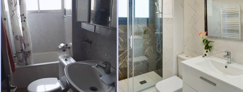 antes y después reforma de baño Zaragoza